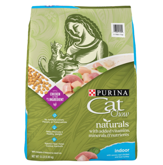 Cat Chow Naturals Indoor Plus Vitamins  Minerals Dry Cat Food 13 lbs