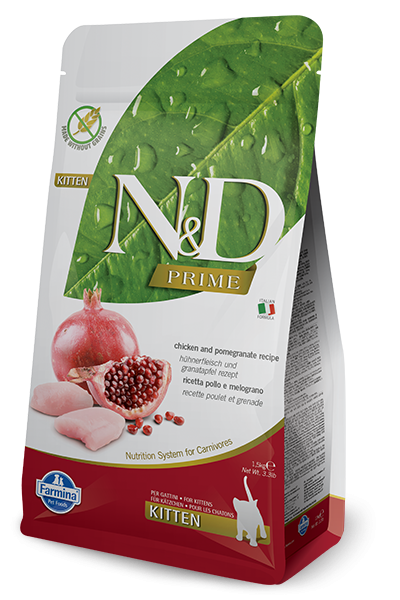 Farmina Prime ND Natural and Delicious Grain Free Kitten Chicken  Pomegranate Dry Cat Food 33lb