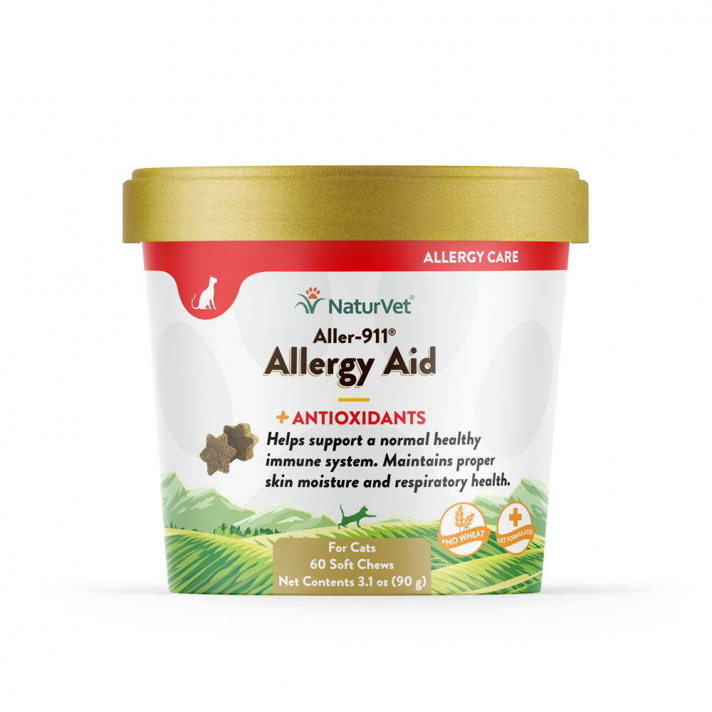 NaturVet Aller-911 Allergy Aid Soft Chews for Cats 60-ct
