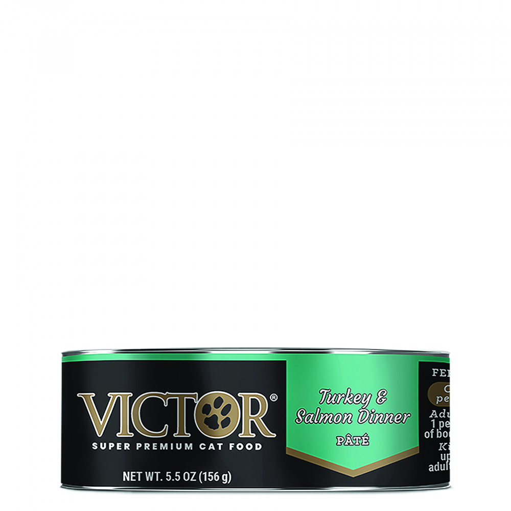 Victor Turkey  Salmon Dinner Pate Canned Cat Food 55oz case of 24