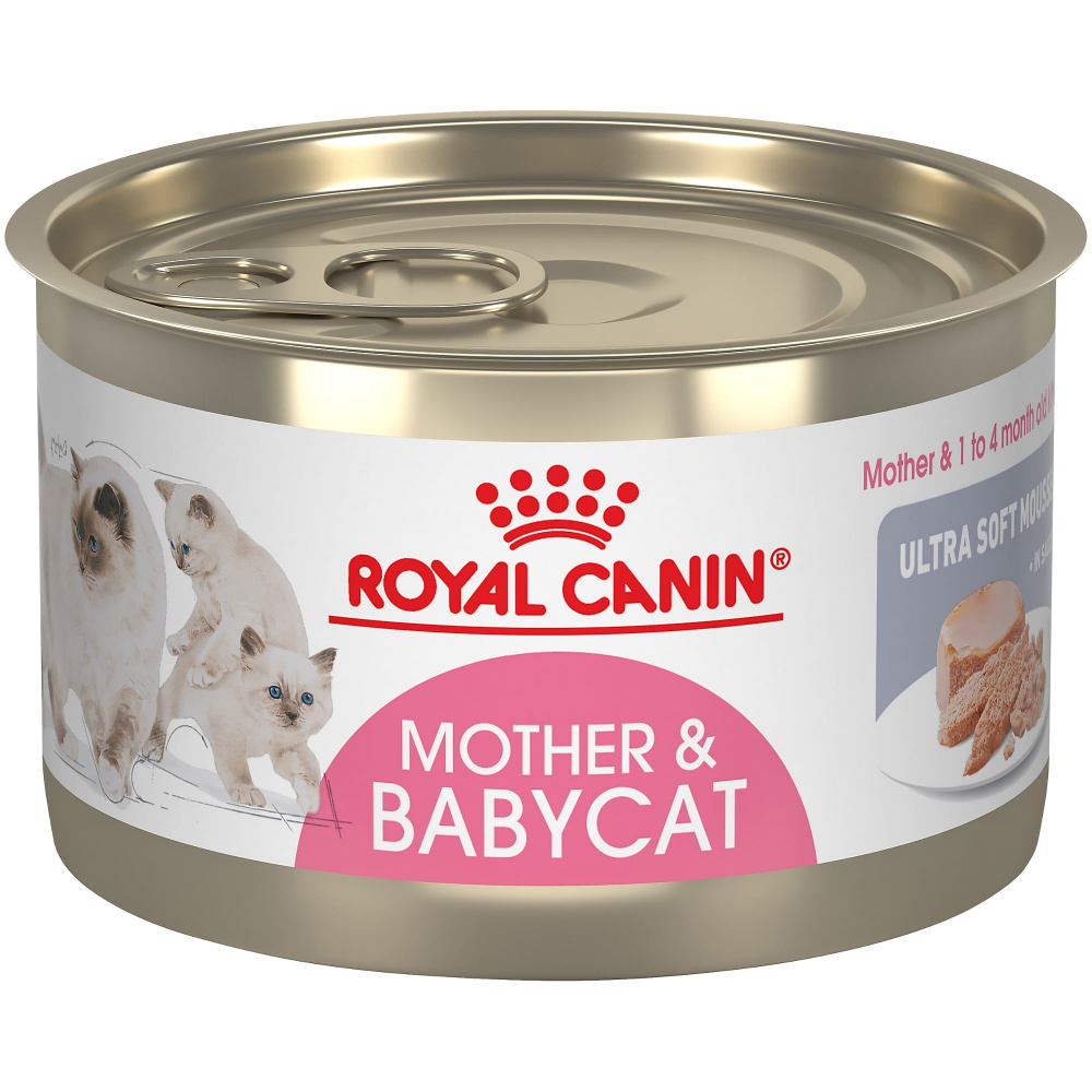 Royal Canin Feline Health Nutrition Mother & Babycat Ultra Soft Mousse in Sauce Canned Cat Food 3-oz, case of 6