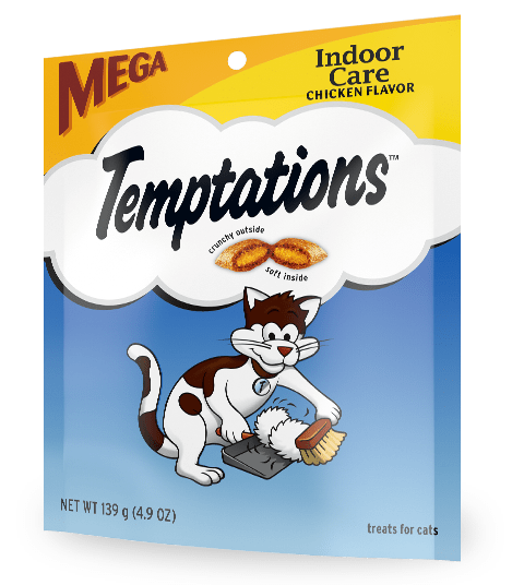 Temptations Indoor Care Crunchy and Soft Cat Treats, Chicken Flavor Cat Treats 4.9-oz