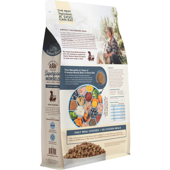 Badlands Ranch Superfoods Complete Raw Coated Morsels Chicken Dog