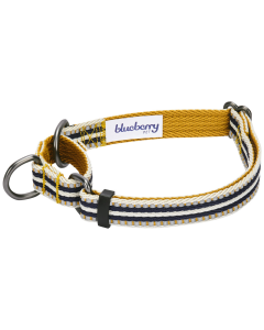 Blueberry Pet 3M Reflective Olive & Blue-gray Stripe Safety Training Martingale Dog Collar