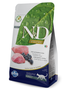 Farmina Prime N&D Natural & Delicious Grain Free Adult Lamb & Blueberry Dry Cat Food