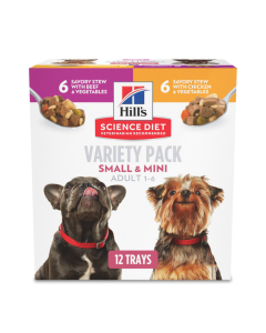 Hill's Science Diet Adult SM Paws Savory Stew Chicken or Beef with Vegetables Variety Pack Canned Dog Food
