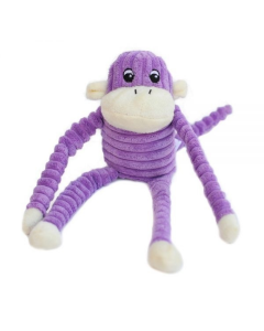 ZippyPaws Purple Spencer Crinkle Monkey Small Plush Dog Toy