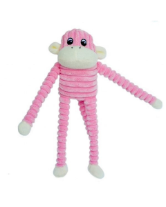 ZippyPaws Pink Spencer Crinkle Monkey Small Plush Dog Toy