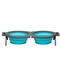 Loving Pets Blue Bella Roma Travel Double Diner Bowl