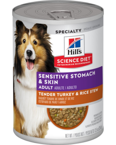 Hill's Science Diet Adult Sensitive Stomach & Skin Tender Turkey & Rice Stew Canned Dog Food
