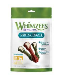 Whimzees Brushzees Natural Daily Dental Medium Breed Dog Treats
