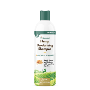 NaturVet Hemp Deodorizing Shampoo with Oatmeal & Honey for Dogs