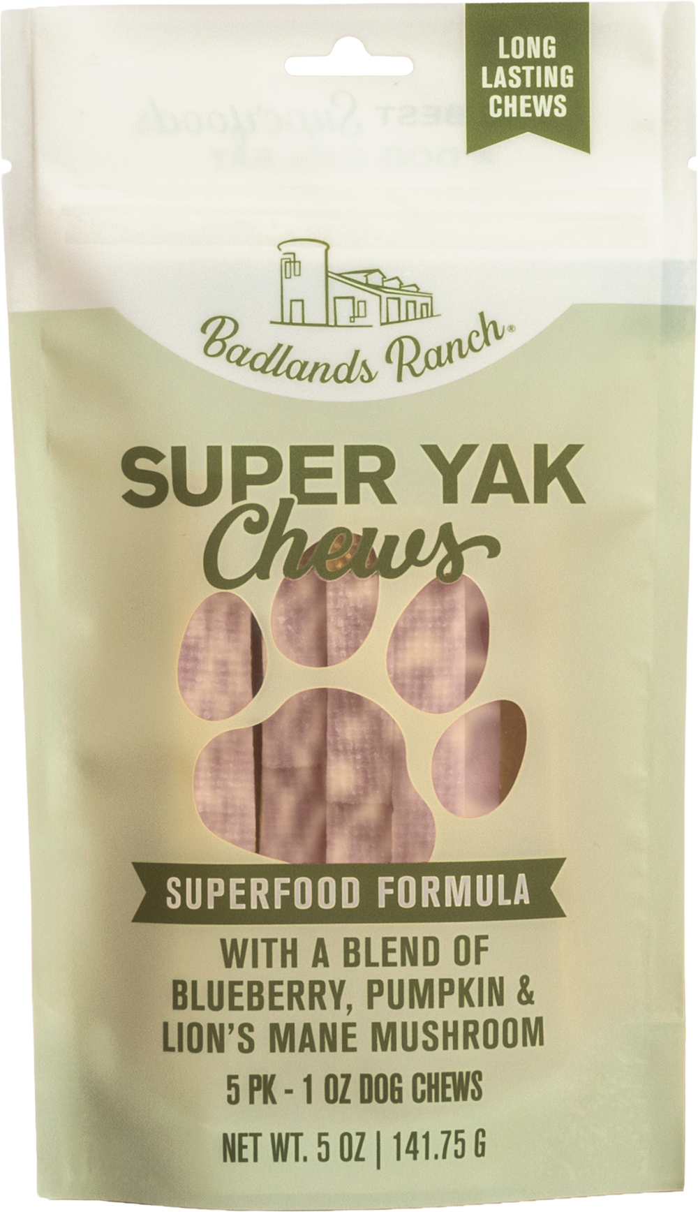 Badlands Ranch Super Yak Chew Blueberry Pumpkin & Lion's Mane Dog