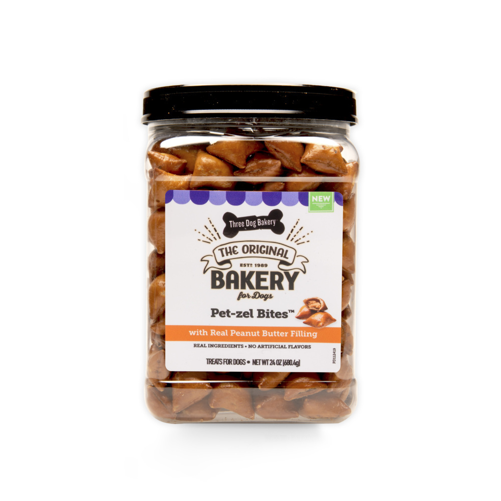 Three Dog Bakery Pet-zel Bites (Peanut Butter Filling) Dog Treats
