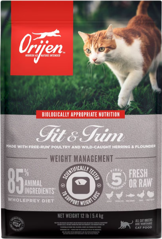 ORIJEN Grain Free Fit  Trim Dry Cat Food 12lb